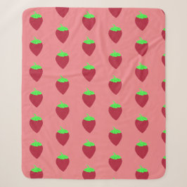 Strawberry Print Sherpadecke