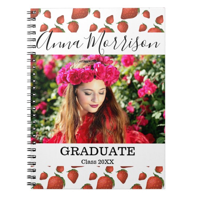 Strawberry Red Garden Graduate Notizblock (Vorderseite)