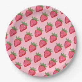 Strawberry Red Pink Berry Sweet Pappteller