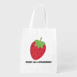 Strawberry Reusable Grocery Bag | Cute Eco-Friendl Wiederverwendbare Einkaufstasche