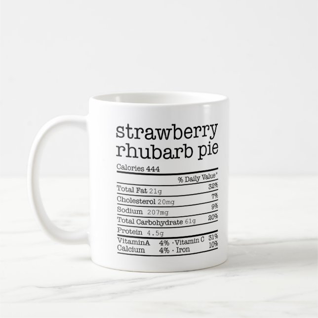 Strawberry Rhubarb Pie Nutrition Fact Thanksgiving Kaffeetasse (Links)