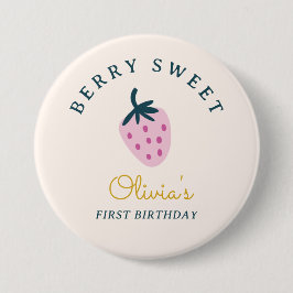 Strawberry-Rosa-Geburtstag Button