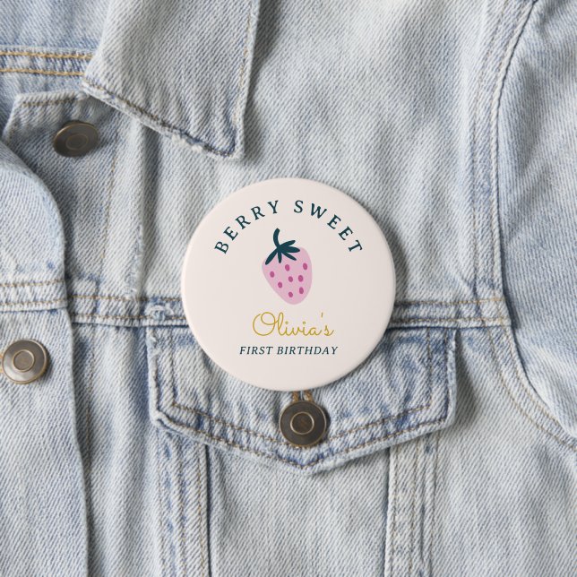 Strawberry-Rosa-Geburtstag Button (Beispiel)