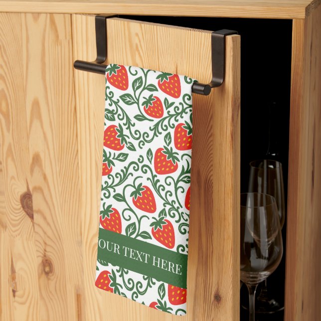 Strawberry Rustic Farmhouse French Country  Geschirrtuch (Drittel gefaltet)