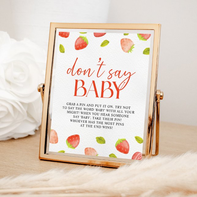 Strawberry Say Baby Game Berry Sweet Shower Poster (Von Creator hochgeladen)