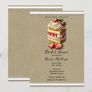 Strawberry Shortcake Brautparty Einladung