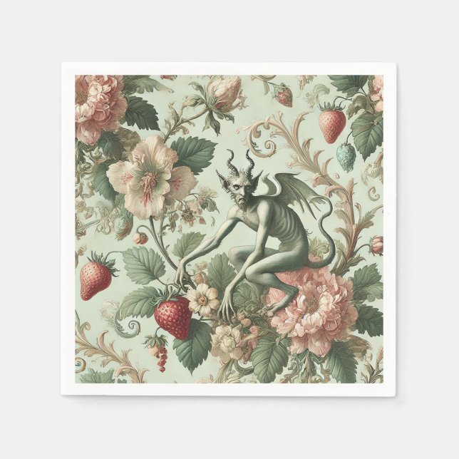 Strawberry Sins - Gotisches Barock Serviette (Vorderseite)