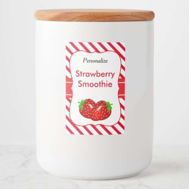 Strawberry Smoothie Lebensmitteletikett (Vorderseite)