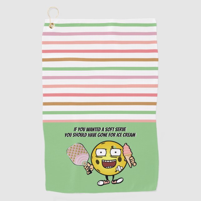 Strawberry Soft Serve Ice Pickleball Golfhandtuch (Vorderseite)