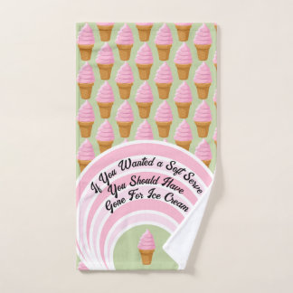 Strawberry Soft Serve Pickleball Sweet Pink Green Handtuch