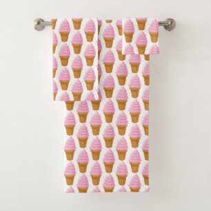 Strawberry Soft Serve Pickleball Sweet White Badhandtuch Set