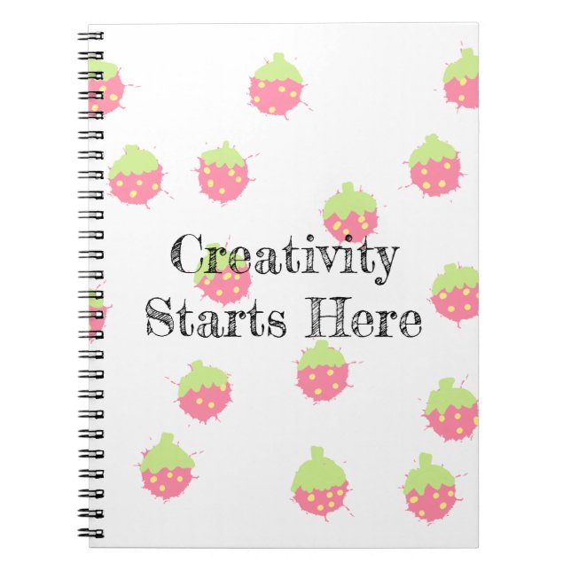 Strawberry Spiral NoteBook Notizblock (Vorderseite)