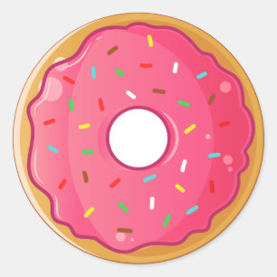 Strawberry Sprinkle Donut Runder Aufkleber