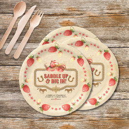 Strawberry Stampede Birthday Pappteller