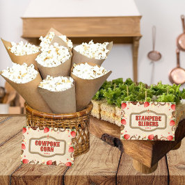 Strawberry Stampede Birthday Party Food Signs Poster