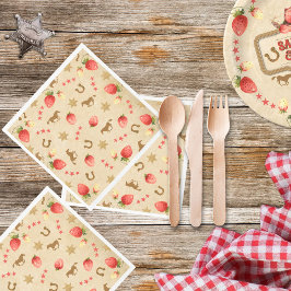 Strawberry Stampede Birthday Serviette