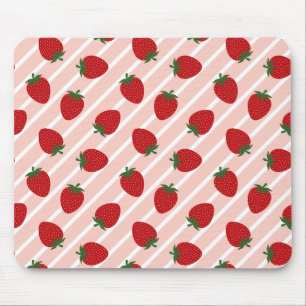 Strawberry Stripe Delight Mousepad
