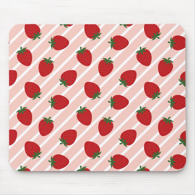 Strawberry Stripe Delight Mousepad (Vorne)