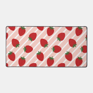 Strawberry Stripe Delight Schreibtischunterlage