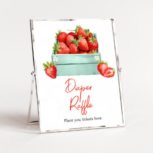 Strawberry Summer Baby Duschdusche Windeln Raffle Poster