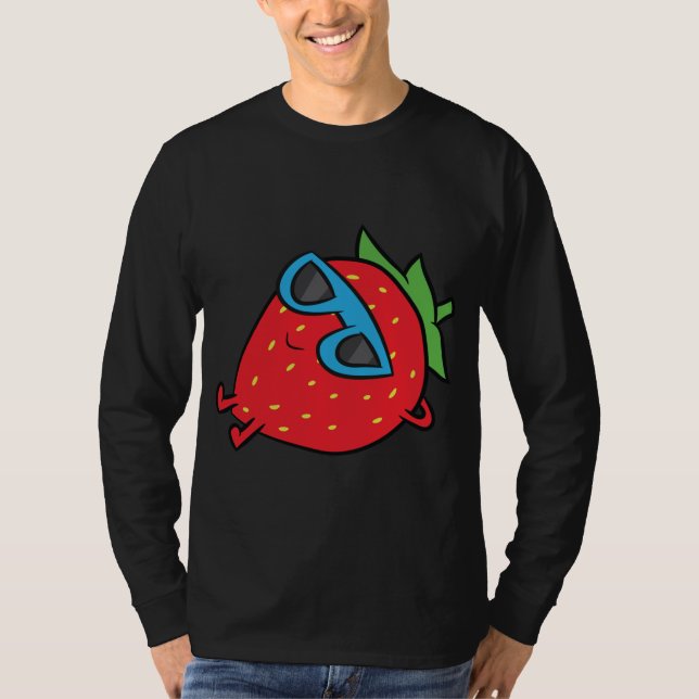 Strawberry Summer Fruit Sonnenbrille Strawberry T-Shirt (Vorderseite)