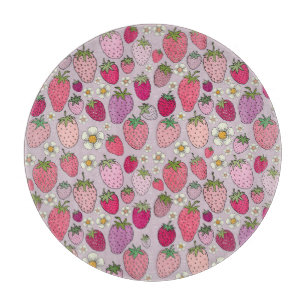 Strawberry Summer Seamless Pattern Schneidebrett