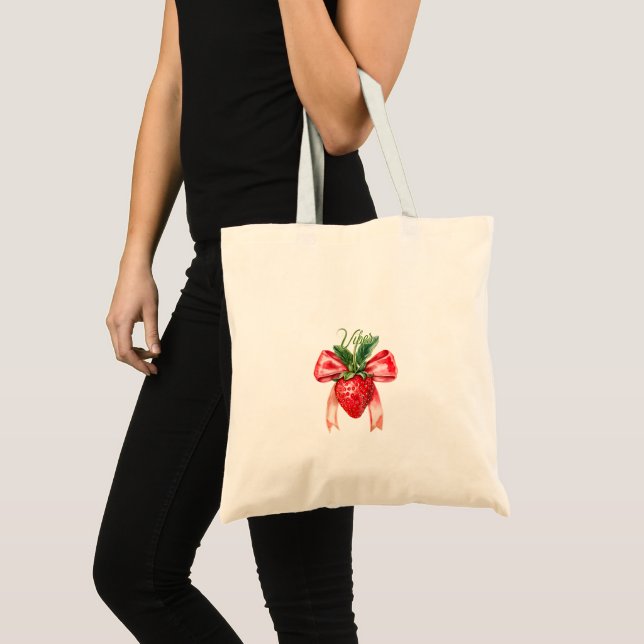 Strawberry Summer Vibes Tragetasche (Vorderseite (Produkt))