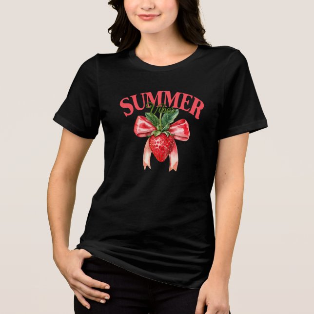 Strawberry Summer Vibes Tri-Blend Shirt (Vorderseite)