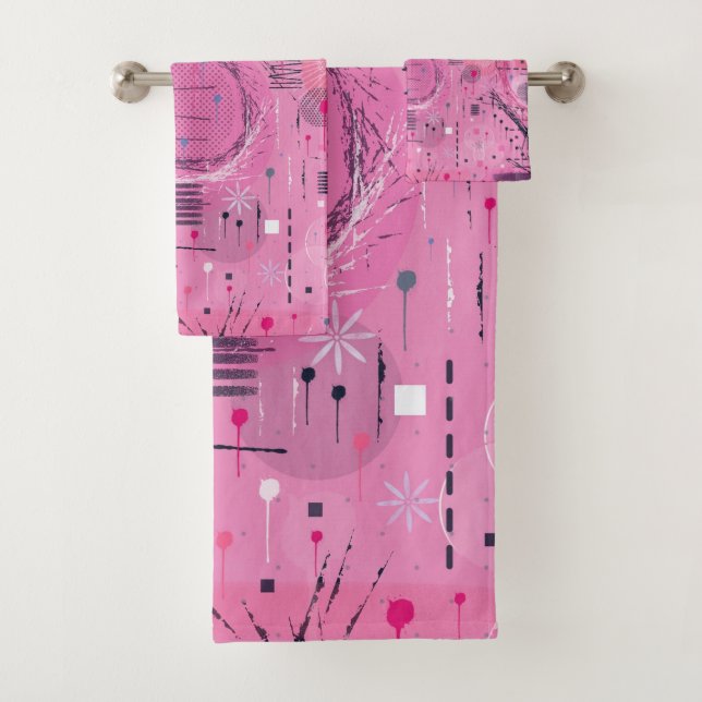 Strawberry Sundae Abstract Art  Badhandtuch Set (Insitu)