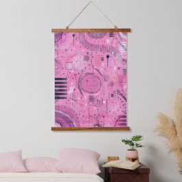 Strawberry Sundae Abstract Art  Wandteppich Mit Holzrahmen