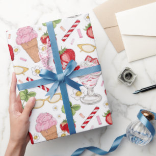 Strawberry Sundae Pattern Geschenkpapier