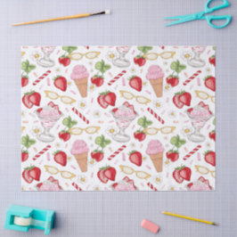Strawberry Sundae Pattern Seidenpapier