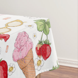 Strawberry Sundae Pattern Tischdecke