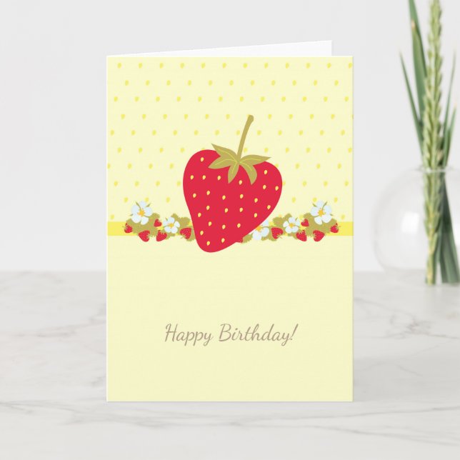 Strawberry Sweet baby First Birthday Party Karte (Vorderseite)
