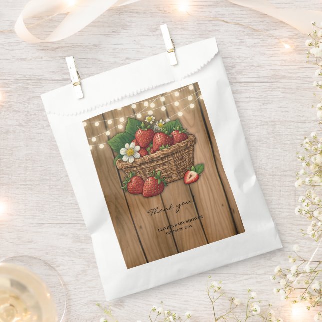 Strawberry Sweet Basket Baby Dusche Geschenktütchen (Ausgeschnitten)