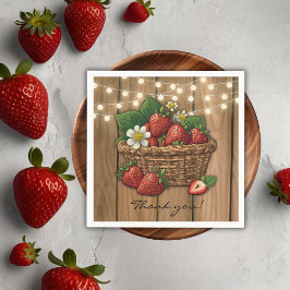Strawberry Sweet Basket Baby Dusche Serviette