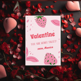 Strawberry Sweet Berry Valentinstag Mitteilungskarte