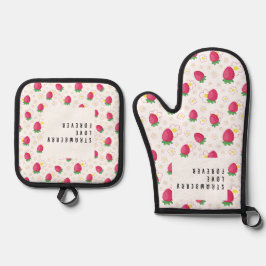 Strawberry sweet love. ofenhandschuh & Topflappen-Set