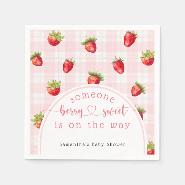 Strawberry Sweet Rustic diaper Baby Girl Dusche Serviette (Vorderseite)