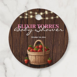 Strawberry Sweet Wood Basket Baby Dusche Geschenkanhänger