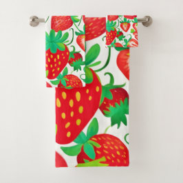Strawberry Swirl Muster Badhandtuch Set