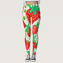 Strawberry Swirl Muster Leggings