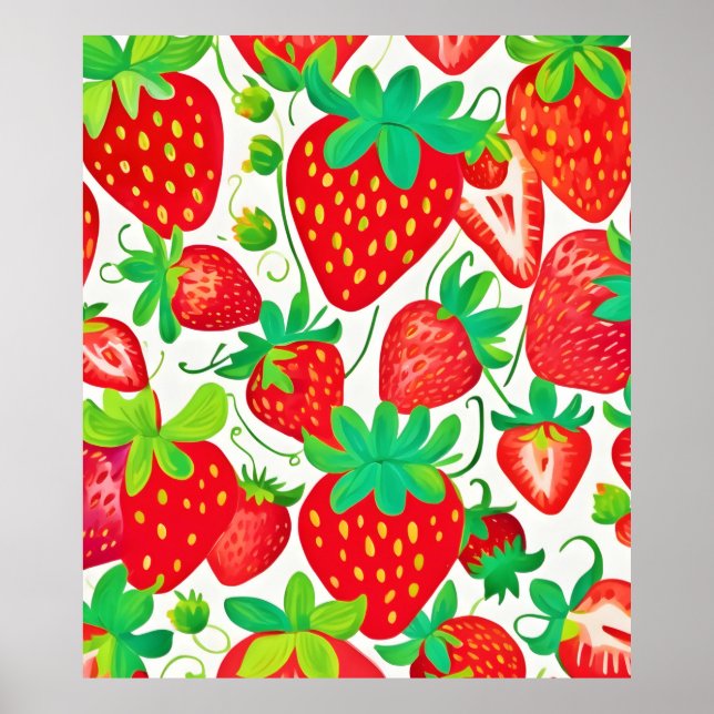 Strawberry Swirl Muster Poster (Vorne)