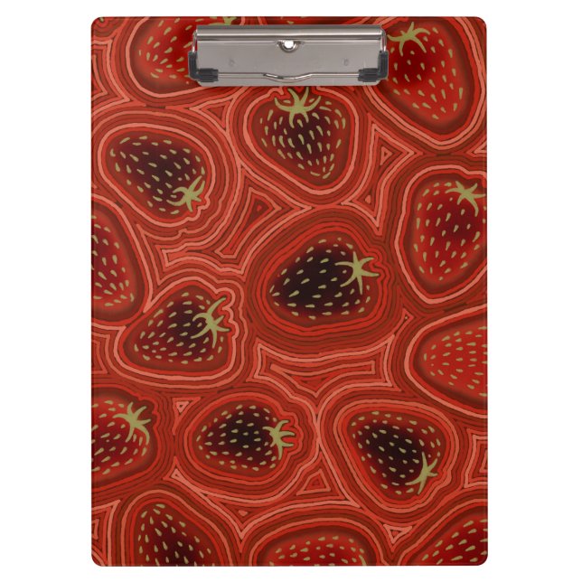 Strawberry swirl Spiral  Klemmbrett (Vorderseite)