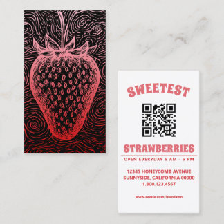 strawberry swirl with qr code visitenkarte