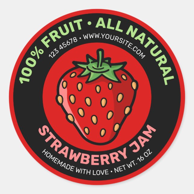 Strawberry-Symbol Runder Aufkleber (Vorderseite)