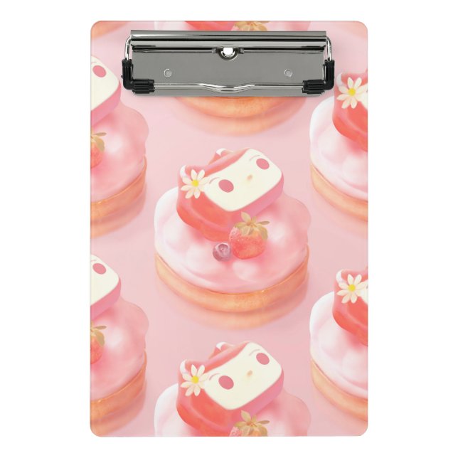 Strawberry Tart Illustration Mini Klemmbrett (Vorderseite)