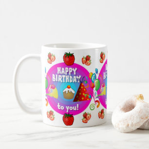 Strawberry Tasse Happy Birthday Tasse