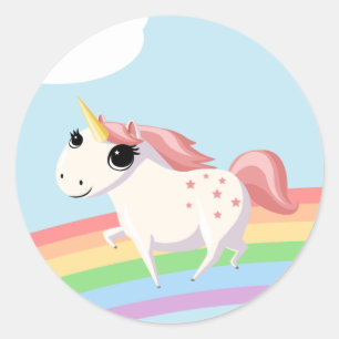 Strawberry the Unicorn Runder Aufkleber