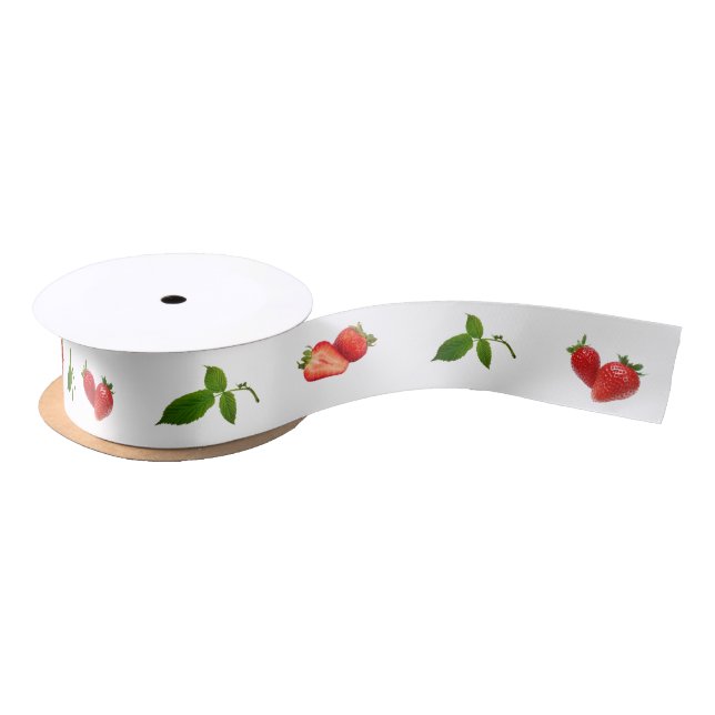 Strawberry Thema Party Muster Geschenk Satin Ribbo Satinband (Spule)